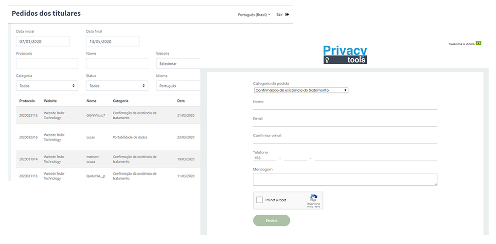 PrivacyTools - LGPD - Pedidos dos titulares