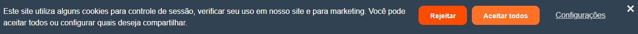 exemplo de banner de permissão de coleta de cookies