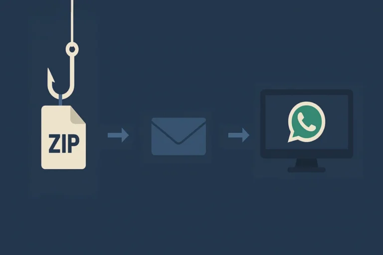 Capa do artigo: Alerta de Engenharia Social: O Arquivo ZIP no WhatsApp Web
